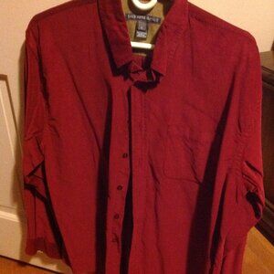 Saks Fifth Avenue Men's Large Red Corduroy Long Sleeve Shirt - Good Condition